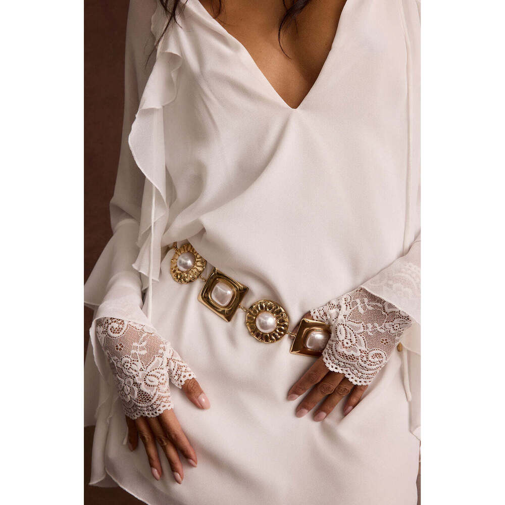 12th Tribe Beau Pearl Statement Chain Belt Size O/SO/S